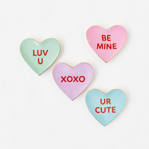 Conversation Candy Heart Trinket Dish - Ellie and Piper