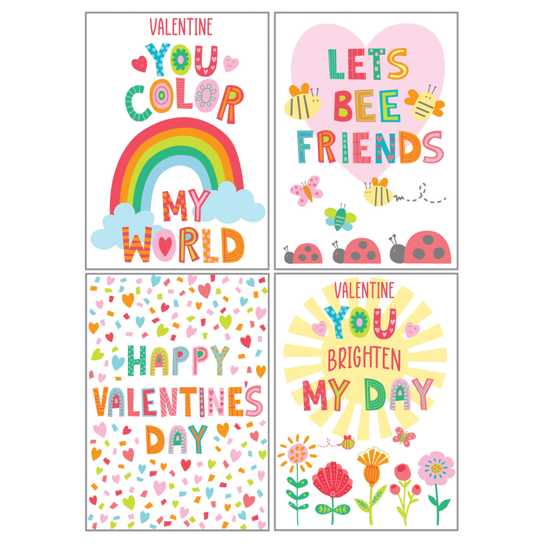 Kids Valentine Pack - Butterflies and Rainbows - Ellie and Piper