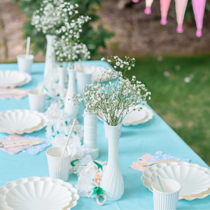 Eco-Friendly Blue Disposable Pastel Paper Party Tablecloth - Ellie and Piper