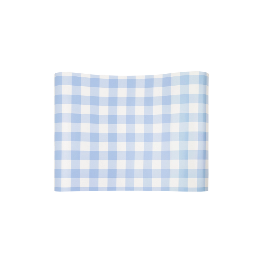 Blue Gingham Paper Table Runner - Ellie and Piper