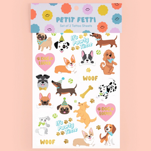 Dog Foil Kids Temporary Tattoos - Ellie and Piper