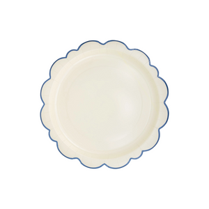 Pembroke Cream with Blue Edge Paper Plate - Ellie and Piper