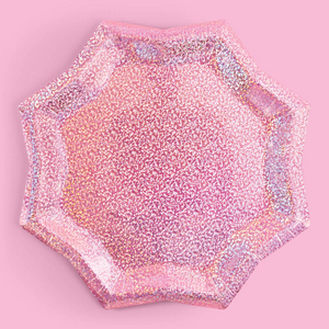 Pink Foil Starburst Plate - Ellie and Piper