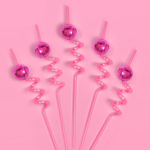 Reusable Pink Disco Straws - Ellie and Piper