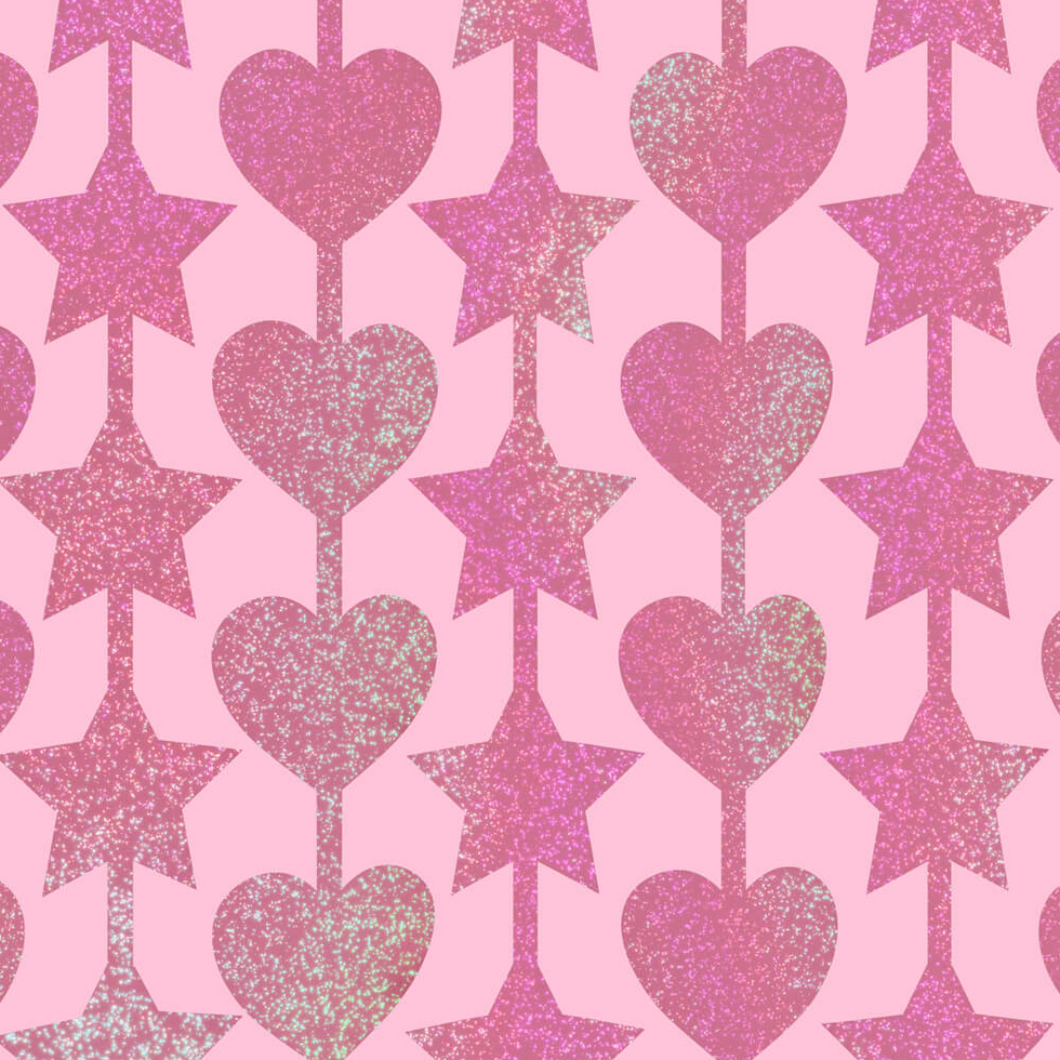 Pink Heart + Star Party Curtain - Ellie and Piper