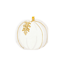 Gold Foiled White Pumpkin Shaped Paper Dinner Napkin - Ellie and Piper