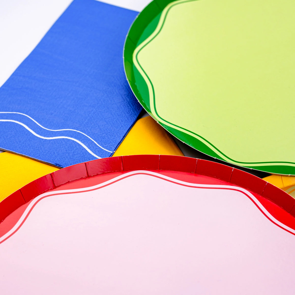 Yellow Color Block Dinner Paper Plates | Ellie and Piper
