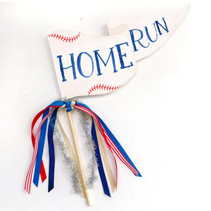 Home Run Baseball Party Pennant - Ellie and Piper
