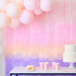 Pink and Lilac Tissue Paper Disc Party Backdrop - Ellie and Piper