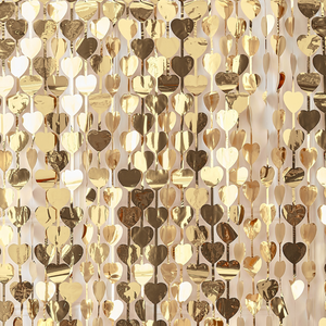 Gold Heart Party Backdrop - Ellie and Piper