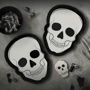 Skull Shaped Paper Halloween Plates - Ellie and Piper