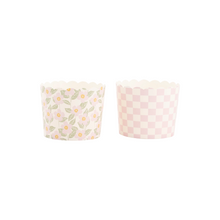 Pink Floral Checkerboard Food Cups - Ellie and Piper