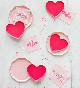Haute Pink Heart Shaped Paper Plates - Ellie and Piper