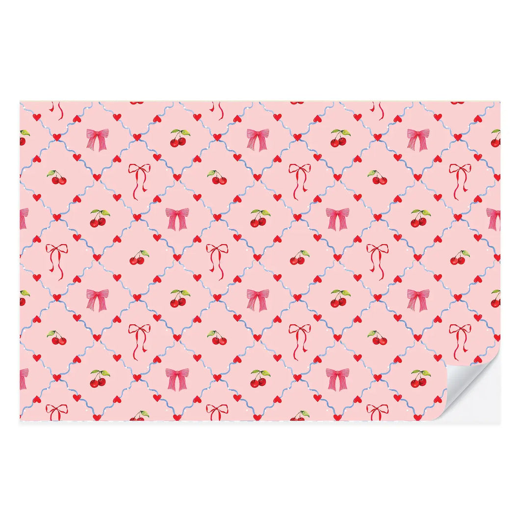 Mon Cherry Valentine's Day Placemat Pad