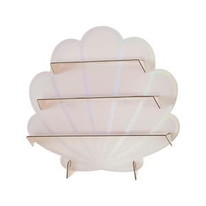 Iridescent and Pink Mermaid Shell Shaped Treat Stand - Ellie and Piper