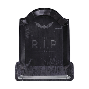 Embossed Tombstone Paper Halloween Plates - Ellie and Piper