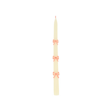 Pink Bow Taper Candles - Ellie and Piper