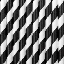 Black Stripe Paper Straws