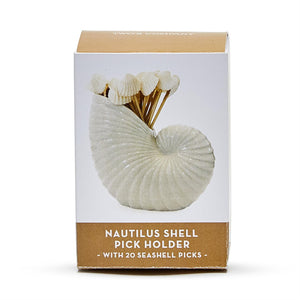 Nautilus Shell With Seashell Party Picks - Ellie and Piper