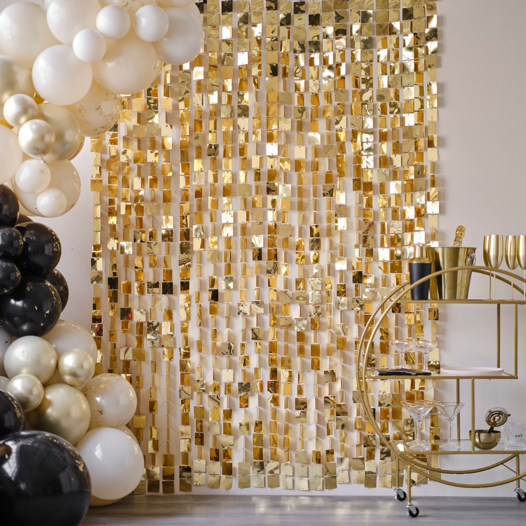 Champagne Gold Sequin Hanging Backdrop Decoration - Ellie and Piper