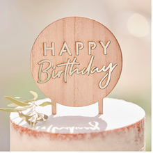 Wooden Happy Birthday Cake Topper - Ellie and Piper
