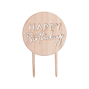 Wooden Happy Birthday Cake Topper - Ellie and Piper