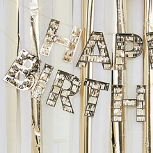 Gold Fringe Happy Birthday Banner - Ellie and Piper