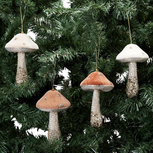 Enchanted Forest Glitter Mushroom Ornaments - Ellie and Piper