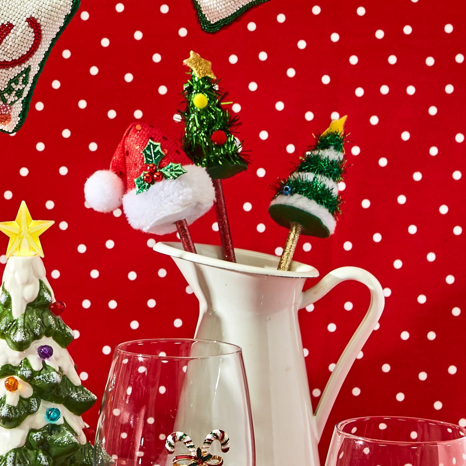 Red, Green, & White Christmas Paper Straws from Ellie's Party Supply