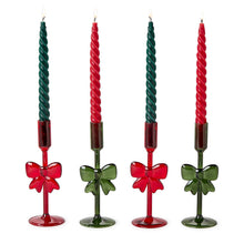 Holiday Bow Taper Candleholders - Ellie and Piper