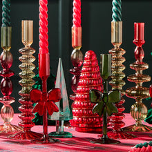 Holiday Bow Taper Candleholders - Ellie and Piper
