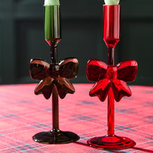 Holiday Bow Taper Candleholders - Ellie and Piper