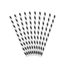 Black Stripe Paper Straws