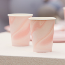 Pink Marble Print Paper Cups - Ellie and Piper