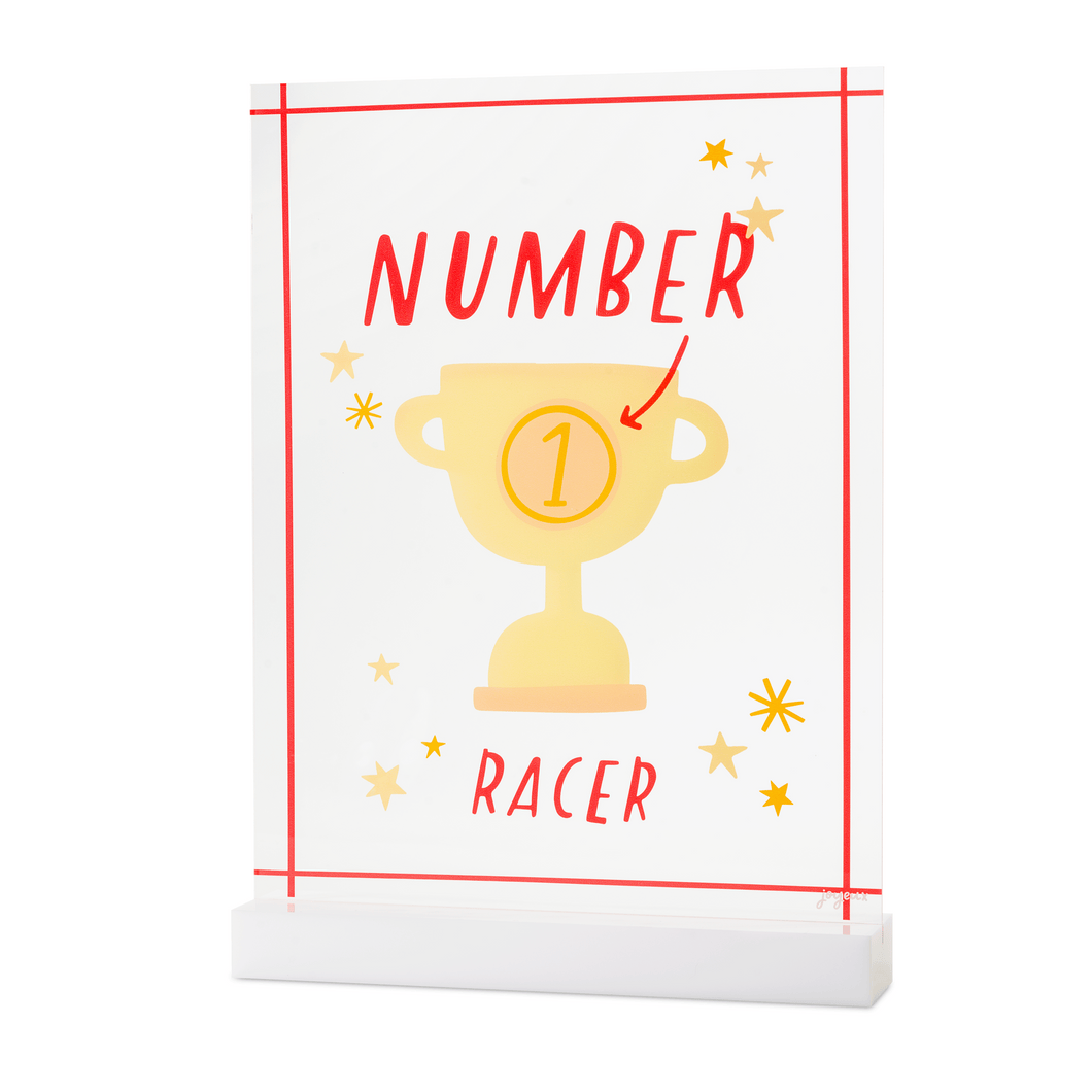 Speed Racer Number 1 Racer Acrylic Table Top Sign - Ellie and Piper