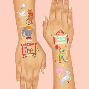 Circus Foil Kids Temporary Tattoos - Ellie and Piper