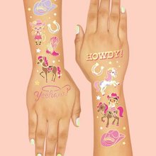 Cowgirl Foil Kids Temporary Tattoos - Ellie and Piper