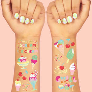 Ice Cream Foil Kids Temporary Tattoos - Ellie and Piper