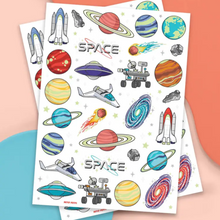 Glow In The Dark Space Foil Kids Temporary Tattoos - Ellie and Piper