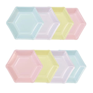 Pastel Hexagonal Shaped Large Plates - Ellie and Piper