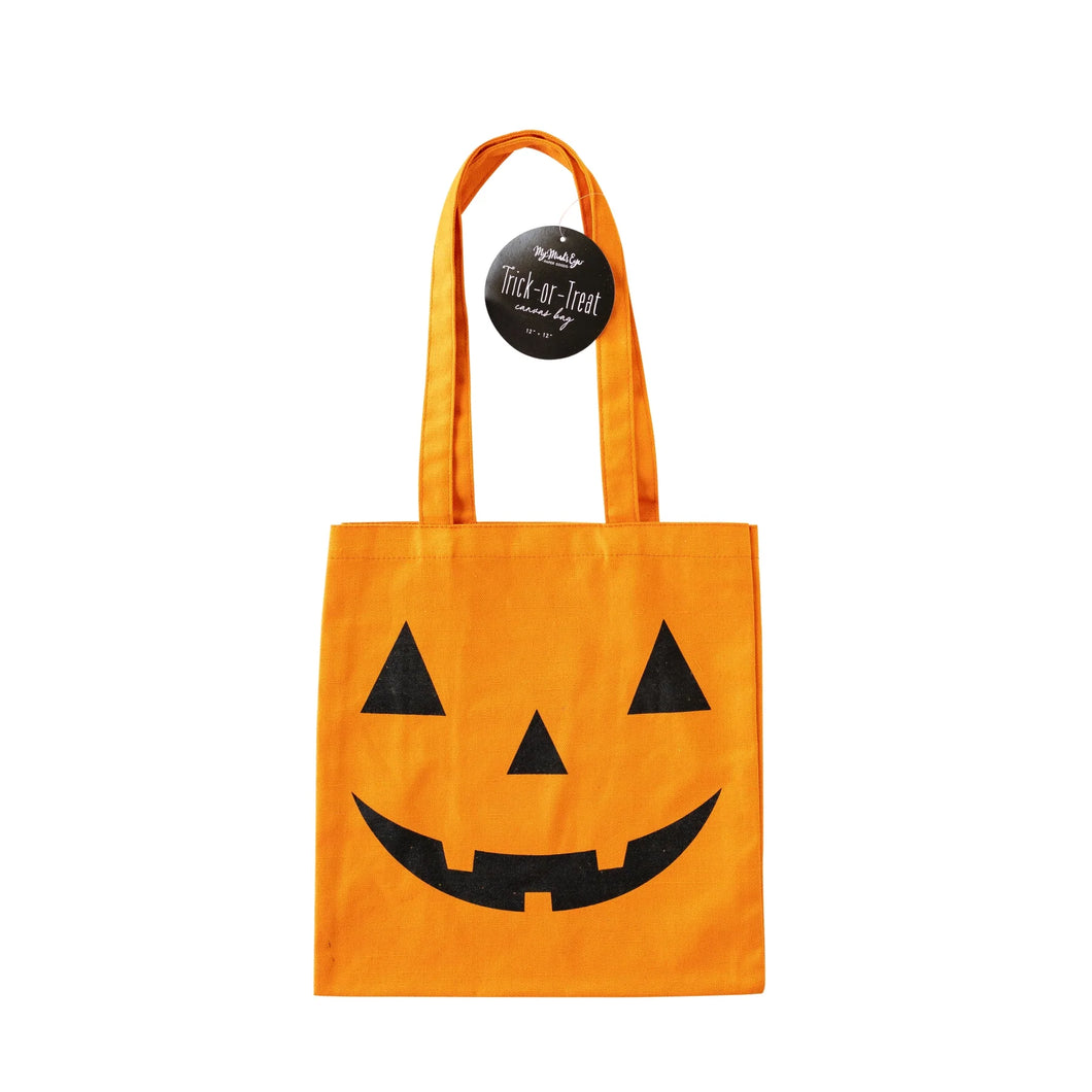 Jack-O-Latern Canvas Trick Or Treat Bag - Ellie and Piper