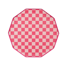 Pink Checkered Dinner Paper Plates - Ellie and Piper