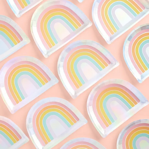 Pastel Rainbow Paper Plates - Ellie and Piper