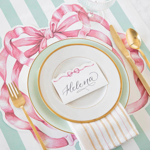 Die-Cut Pink Bow Placemat - Ellie and Piper