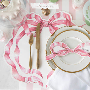 Die-Cut Pink Bow Placemat - Ellie and Piper
