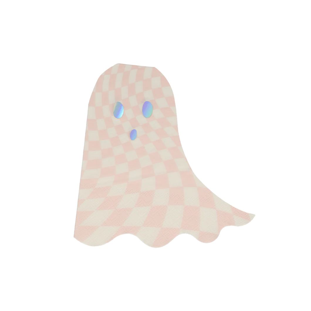 Pink Checker Ghost Napkins - Ellie and Piper