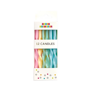 Twisted Pastel Rainbow 12 Candle Set - Ellie and Piper