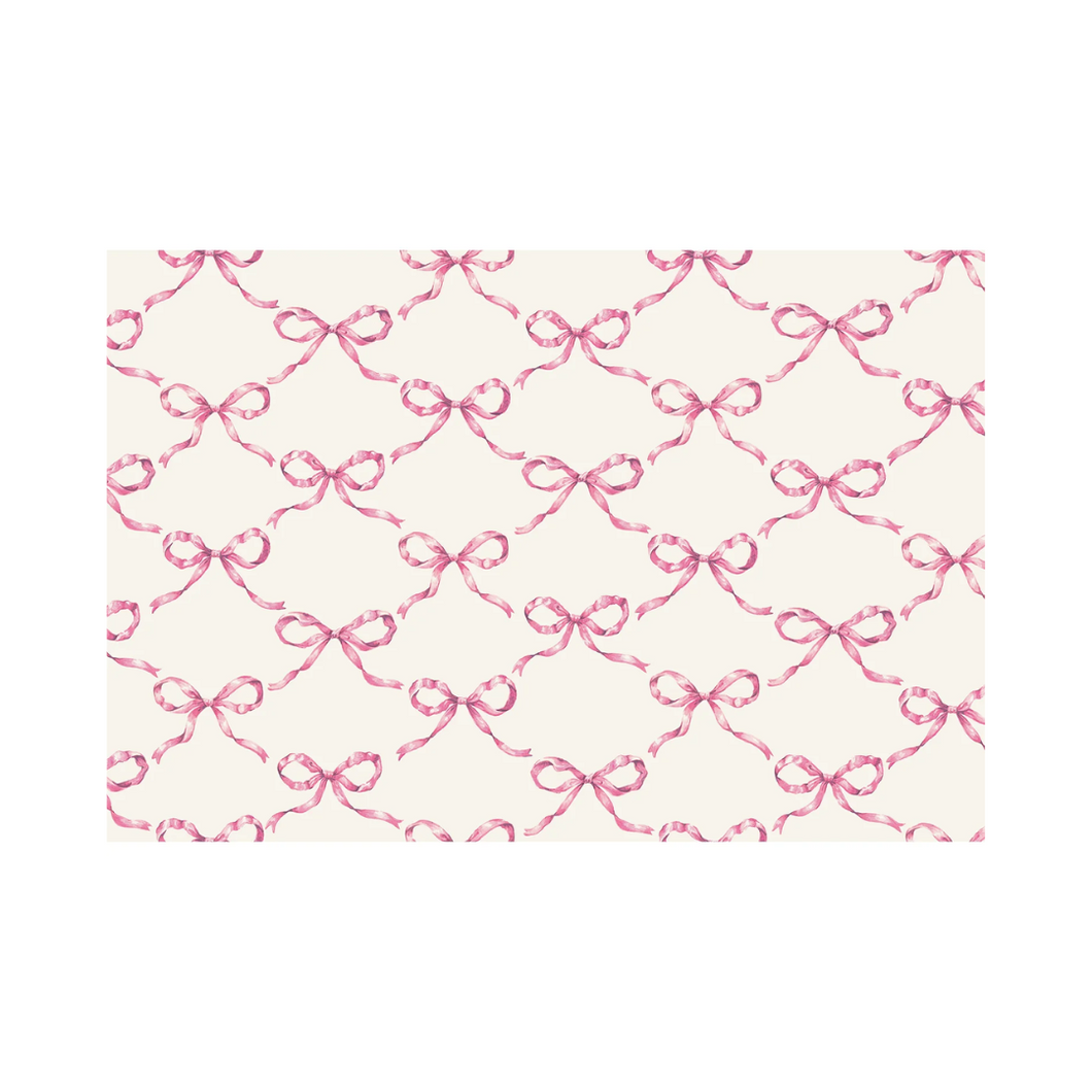 Pink Bow Lattice Placemat - Ellie and Piper