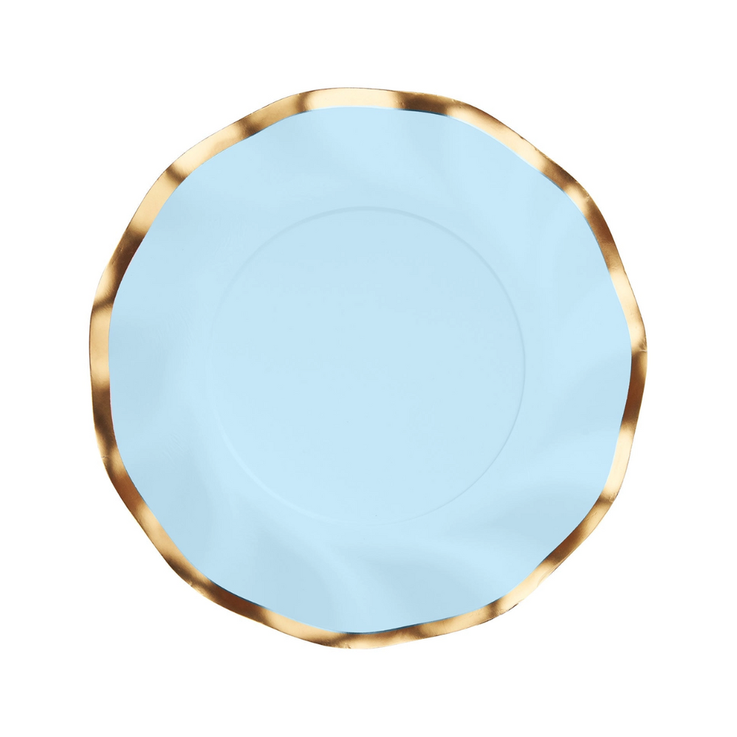 Sky Blue Wavy Salad Plate - Ellie and Piper