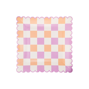 Retro Spring Check Paper Plate - Ellie and Piper